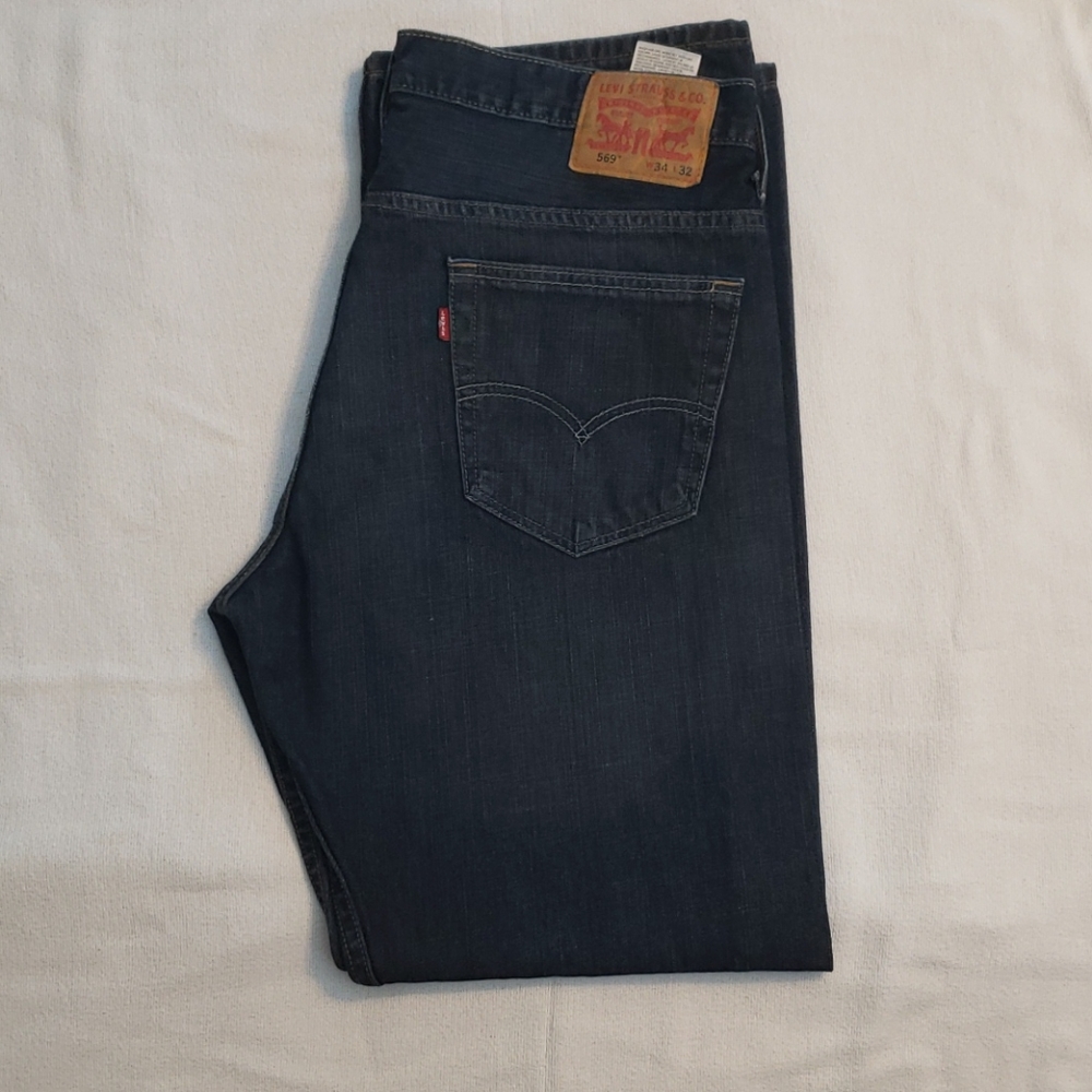 Levi 569 34W 32L blue Jean's EX Condition